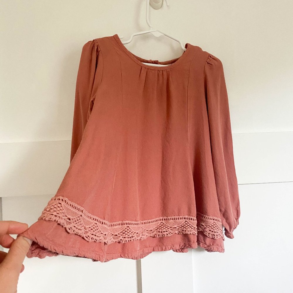 Adorable Cute Boho Flowy Swing Toddler Girl Pink Dress Artisan NY
